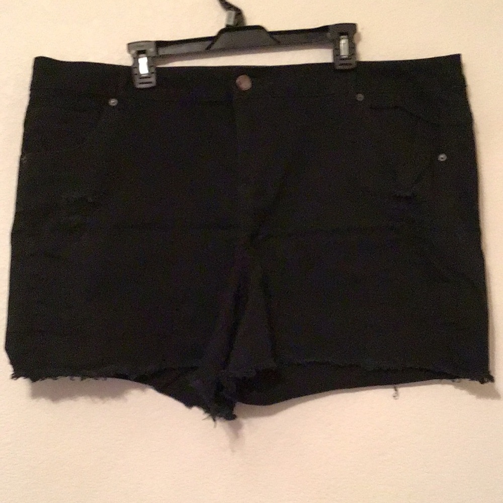 H1 Size 24 Women's Black High-Rise Denim Shorts